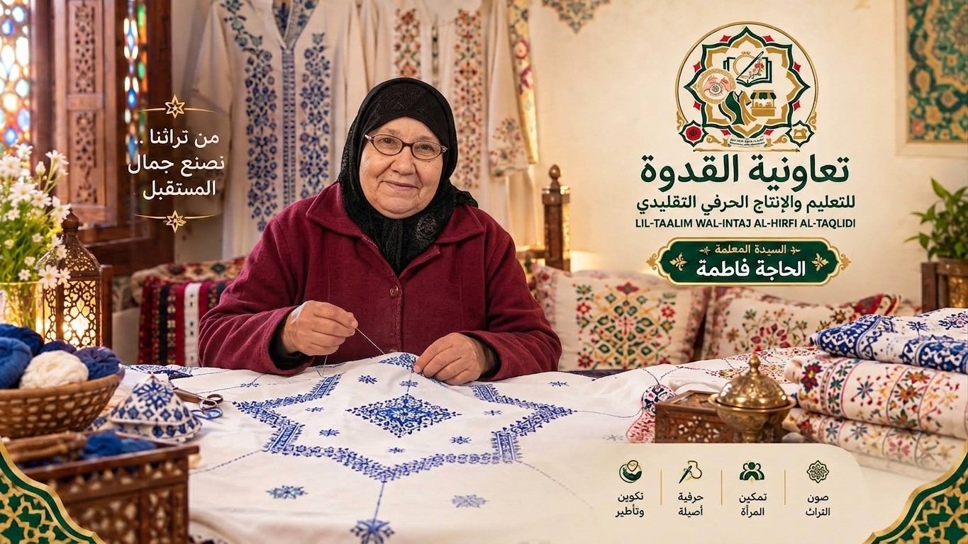 ملصق تعاونية القدوة - السيدة الحاجة فاطمة